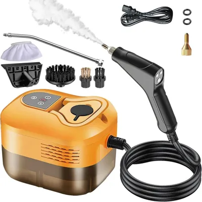Produktbild von 1500W Dampfreiniger, 3 bar 1200ML Tank Tragbarer Hochdruck Handdampfreiniger,6 Einstellbaren Geschwindigkeiten, 4 Bürstenköpf, für Zuhause Küche Auto