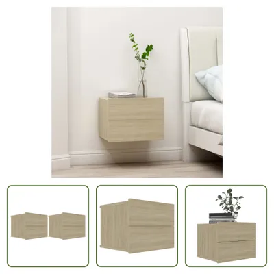 Produktbild von The Living Store Nachttische 2 Stk. Sonoma-Eiche 40x30x30 cm Holzwerkstoff