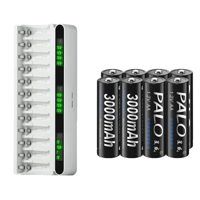 Zdjęcie produktu dla Ładowarka akumulatorów, wyświetlacz LCD, szybkie ładowanie, 8AA 1 ładowarka