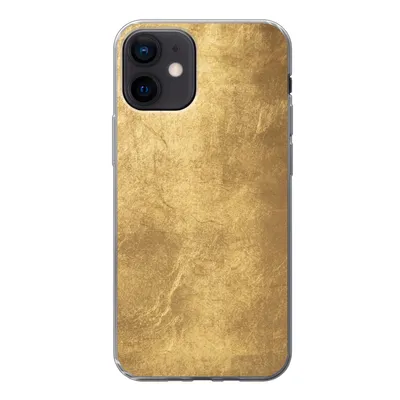 Produktbild von MuchoWow® Handyhülle Schutzhülle Hülle für iPhone 12 Licht fällt auf eine goldene Wand Silikon Softcase Handy Hülle - Schutzhülle