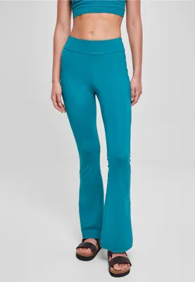 Obrázok produktu pre Dámske legíny Urban Classics Ladies Recycled High Waist Flared Leggings watergreen - 3XL