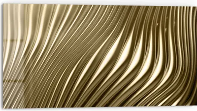 Produktbild von DEQORI Küchenrückwand Glas 80x40 cm 'Goldenes Rillendesign' Spritzschutz Bad Rückwand