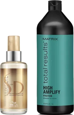 Produktbild von Wella Sp Luxe Oil Reconstructive Elixir 100ml + Matrix TR High Amplify Shampoo 1000ml
