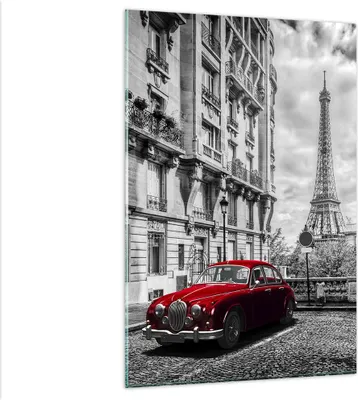 Produktbild von Bilder auf glas - Einteilig - Auto Eiffle Straße Gebäude - 80x120cm - Glasbilder - Wandbilder - Bilder - Wanddekoration aus Glas - Glas Bilder - Wandbild auf Glas - GPA80x120-3214