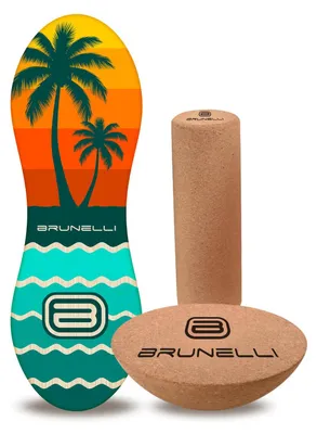 Obrázok produktu pre Kompletná sada Brunelli Balance Board: balančná doska, polkruhová podložka a korková valček – obsah: valček + polkruhová podložka + podložka Peanut 86 cm