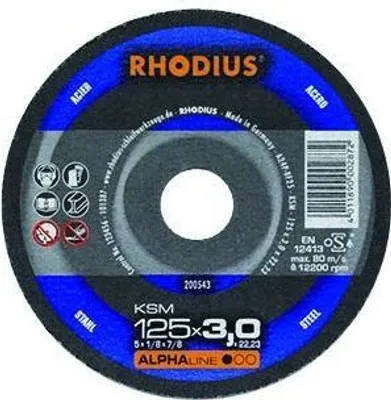 Produktbild von Rhodius Freihandtrennscheibe KSMK Stahl Ø 125 mm Bohrung 22,23 mm 10 Stück