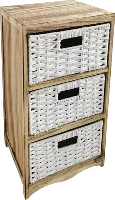 Immagine prodotto di Milani Home - mobiletto in legno 3 cassetti, legno naturale, 35 x 30 x 62 cm
