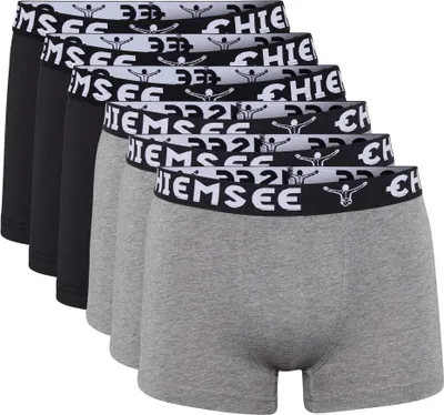 Produktbild von CHIEMSEE Herren Boxershorts, 6er Pack - Shorts, Logobund, einfarbig Schwarz/Grau XXL