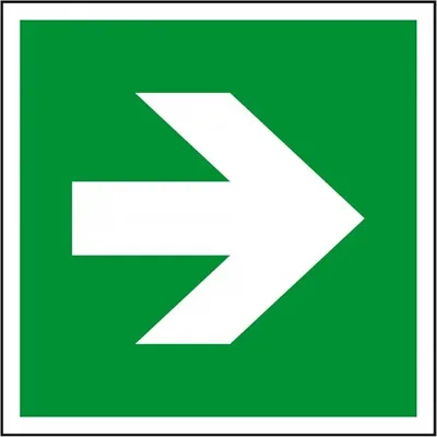 Produktbild von Dreifke® Schild I Rettungszeichen Richtungspfeil gerade, Kunststoff, 150x150m...