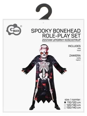 Image de Costume pour enfant, squelette effrayant, taille 110/120 cm - Godan