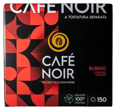 Produktbild von Café Noir - Rubino ESE 44mm Kaffeepads - Italienischer Espresso Intensiv und Cremig - 250 Cialde