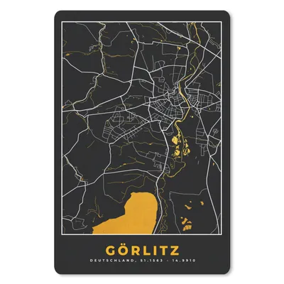 Produktbild von MuchoWow® Mauspad Mousepad Karte - Görlitz - Gold - Stadtplan - Deutschland 18x27 cm - Mousepads - Maus Mat - Pad - Mausunterlage
