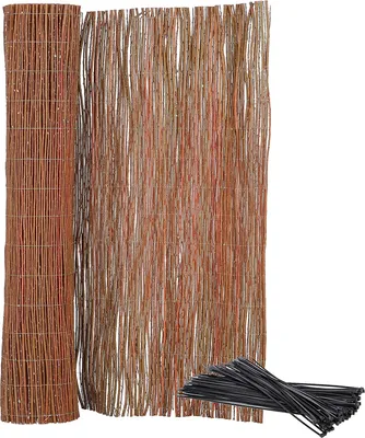 Produktbild von KOTARBAU® Weidematte Weidesichtschutzmatte für Balkon Terrasse Garten 150x300cm Stabiler Sichtschutz Natürlicher Verzinktem Draht Für Hohe Stabilität mit Kabelbinder