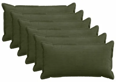 Zdjęcie produktu dla Pokrowce na poduszki vidaXL, 6 sztuk, kolor zielony, materiał: Cord, wymiary: 40 x 70 cm