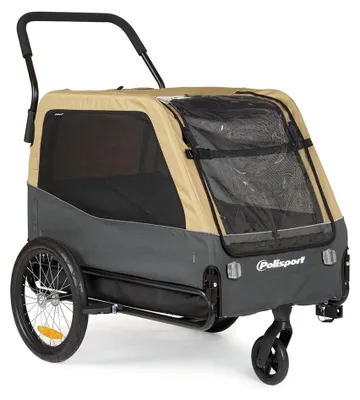 Image de Remorque pour chiens Polisport et poussette 2-en-1, taille XL, poids maximal : 45 kg