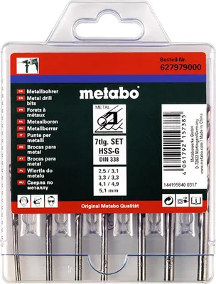 Produktbild von Metabo HSS-G-Bohrerkassette 7-tlg.