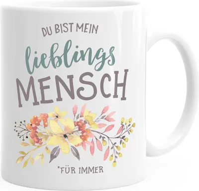 Produktbild von Kaffee-Tasse Du bist mein Lieblingsmensch Geschenk Freundin Frau best Freundin MoonWorks® weiß unisize