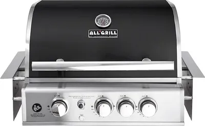 Produktbild von ALLGRILL Einbau-Gasgrill CHEF M BLACK Built-In Air System, 3 Brenner, Backburner 100749