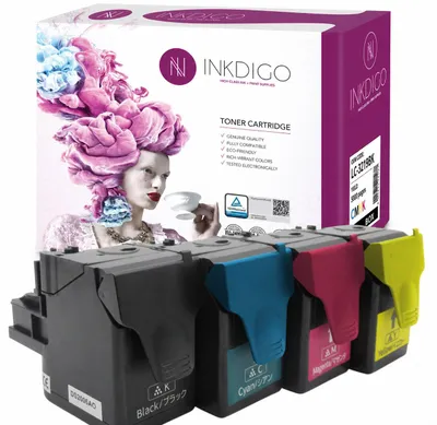 Produktbild von Inkdigo Tonerset 80C2SK0-80C2SY0 für Lexmark CX310dn, CX310n, CX410de, CX410e – CMYK,, KI-generiertes Bild