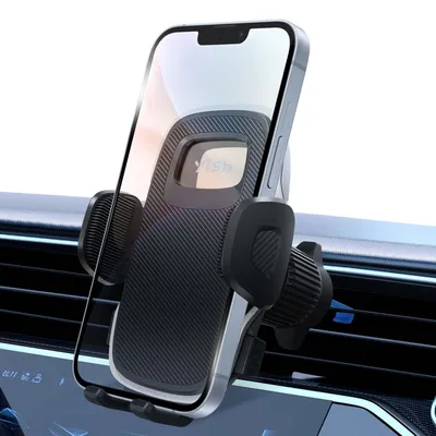 Image de Support de téléphone pour voiture YISH, compatible avec les bouches d'aération, rotation à 360°, support de téléphone pour voiture, compatible avec la plupart des smartphones