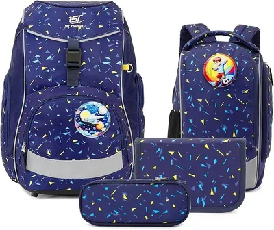 Imagen del producto de Conjunto de mochilas escolares de 5 piezas para niños y niñas, ideal para el primer curso