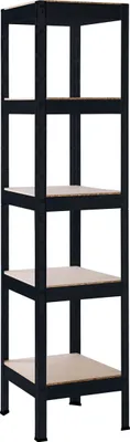 Produktbild von Schwerlastregal Schulte Cube schwarz strukturiert 180x45x45 cm Stecksystem 5 Holzböden Tragkraft 1000 kg
