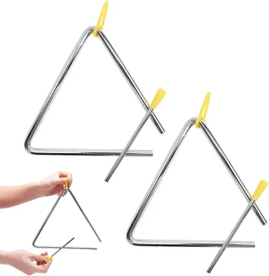 Imagen del producto de Triángulo musical de aleación de plata, 15 cm, instrumento de percusión, para niños