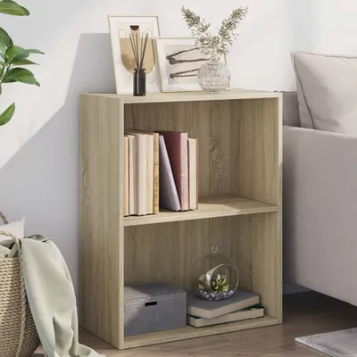 Productafbeelding van Maison Exclusive - Boekenkast met 2 vakken, Sonoma-eikenhout, 60x30x76,5 cm, houtvezel