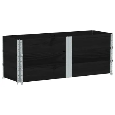 Produktbild von Paletten-Aufsatzrahmen 3 Stk. Schwarz 150x50 Massivholz Kiefer