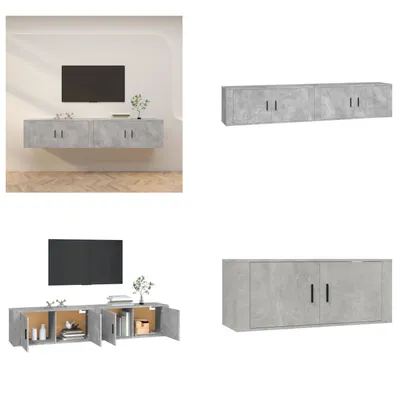 Produktbild von vidaXL TV Wandschränke 2 Stk. Betongrau 100x34,5x40 cm - TV-Wandschrank - TV-Wandschränke - TV-Schrank - TV-Konsole
