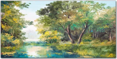 Produktbild von Coloray Bild aus Acryl 140 cm x 70 cm - Wohnzimmer Bild auf Acrylglas Wanddekoration Gehärtetes Acryl Dekoration Küche - Wasser Baum Wald Himmel