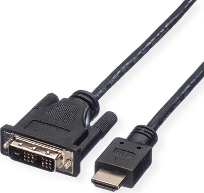 Produktbild von ROLINE Kabel DVI (18+1) ST - HDMI ST, schwarz, 2 m