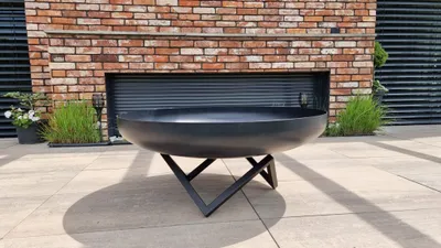 Zdjęcie produktu dla Czarny głęboki kominek ogrodowy Głęboki 70 cm