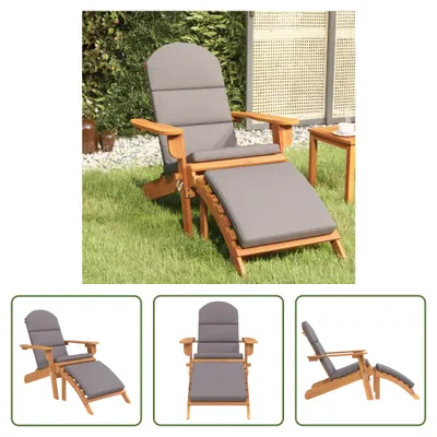 Produktbild von The Living Store Adirondack-Gartenstuhl mit Fußstütze Massivholz Akazie