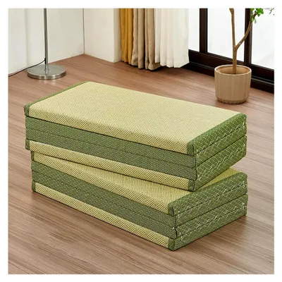 Produktbild von Tatami-Matte aus Japan, faltbare Futon-Klappmatratze, grünes Rushgras, Bodenmatte, Matratze, Klappbett mit Matratze, geeignet für Meditation, Yoga, Zen-Raum, japanischer Teeraum (L)