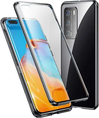 Produktbild von INF Huawei P40 Handyhülle magnetisch Glas/Schwarz