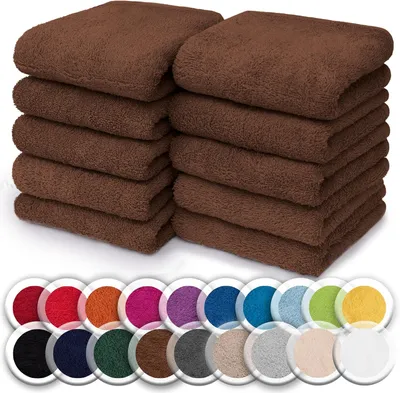 Produktbild von Frottier Seiftücher 10er Pack 30x30cm, 100% Baumwolle, Schoko braun