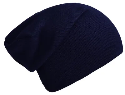 Produktbild von Wintermütze klassische Slouch Beanie one size - Dunkelblau