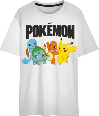 Zdjęcie produktu dla Pokemon Pikachu Kids Boys T-Shirt Top Koszulka, Kolor:Biały, Rozmiar:122-128