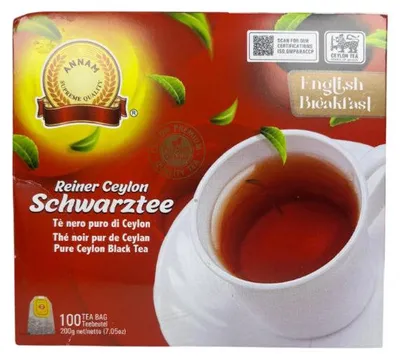 Zdjęcie produktu dla Herbata czarna Annam Black Tea 100 sasz – aromatyczna herbata cejlońska