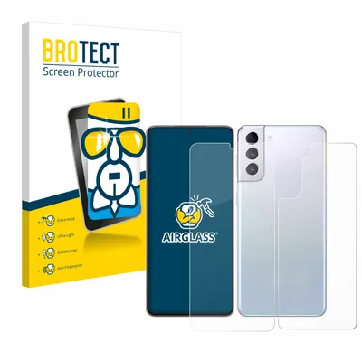 Produktbild von BROTECT Schutzglas für Samsung Galaxy S21 Plus 5G (Display+Rückseite) Schutzfolie Panzer Folie Glas Display Schutz klar