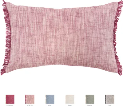 Produktbild von Winkler Kissenhülle JET 30 x 50 cm mit Fransen 100% Baumwolle einfarbig , Farbauswahl::weinrot