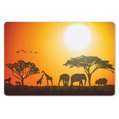 Produktbild von MuchoWow® Schreibtischunterlage Elefant - Wilde Tiere - Afrika 60x40 cm - XXL Mauspad - Großes Mauspad