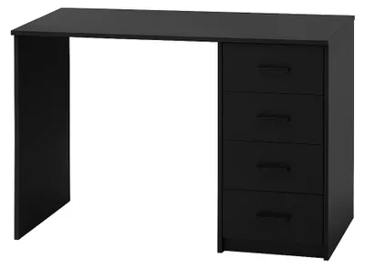 Image de Cassiopea - Bureau avec 4 tiroirs 110x56x73 cm pour PC de bureau en bois noir