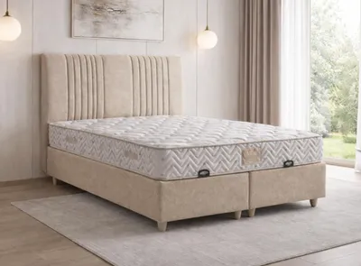 Image de Lit avec matelas, style moderne, lit avec rangement, matelas moelleux