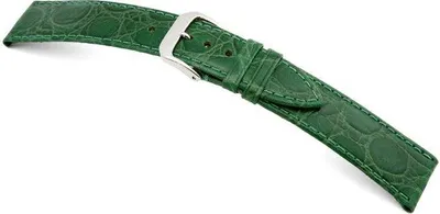 Produktbild von Happel Lederband Bahia 24mm apflgrün mit Krokodillederprägung