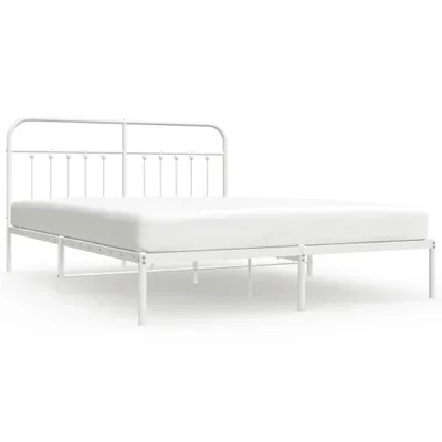 Produktbild von Bettgestell mit Kopfteil Metall Weiß 183x213 cm