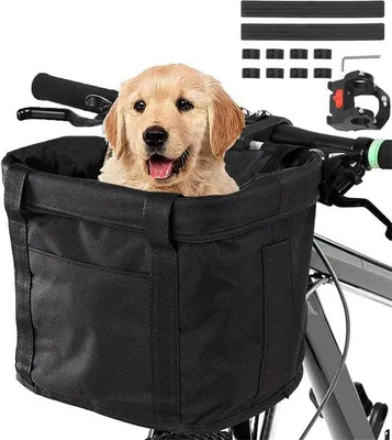 Produktbild von Famanu Fahrradkorb für Hunde - Wasserfest - Für kleine Hunde & Katzen - Aluminiumrahmen