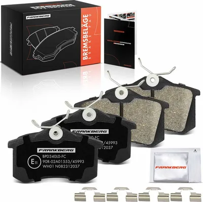 Produktbild von Frankberg 4x Bremsbeläge Hinterachse für Audi A3 Sportback A4 Avant A6 Seat Ibiza III Skoda Octavia II Combi