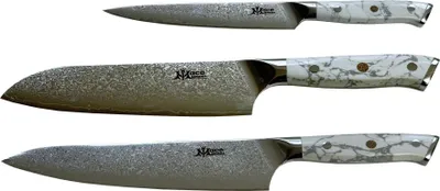Produktbild von MaceMaker Weißer Stein SanMai Küchenmesser 3 Stück
